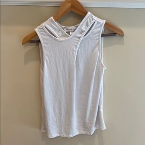 Amour Vert White Asymmetrical Cut Out Tank Top